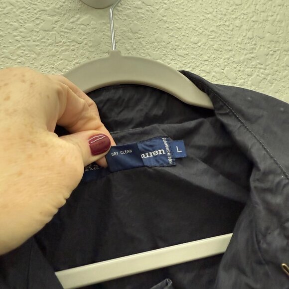 VTG Ralph Lauren Cotton Double Breasted Belted Trench Coat Mens size Large - Picture 3 of 10